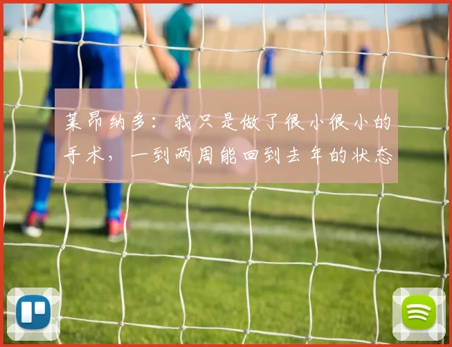 莱昂纳多：我只是做了很小很小的手术，一到两周能回到去年的状态